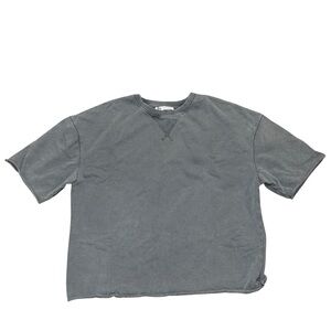 Zara gray washed short sleeve sweatshirt tshirt boxy fit casual men’s SMALL